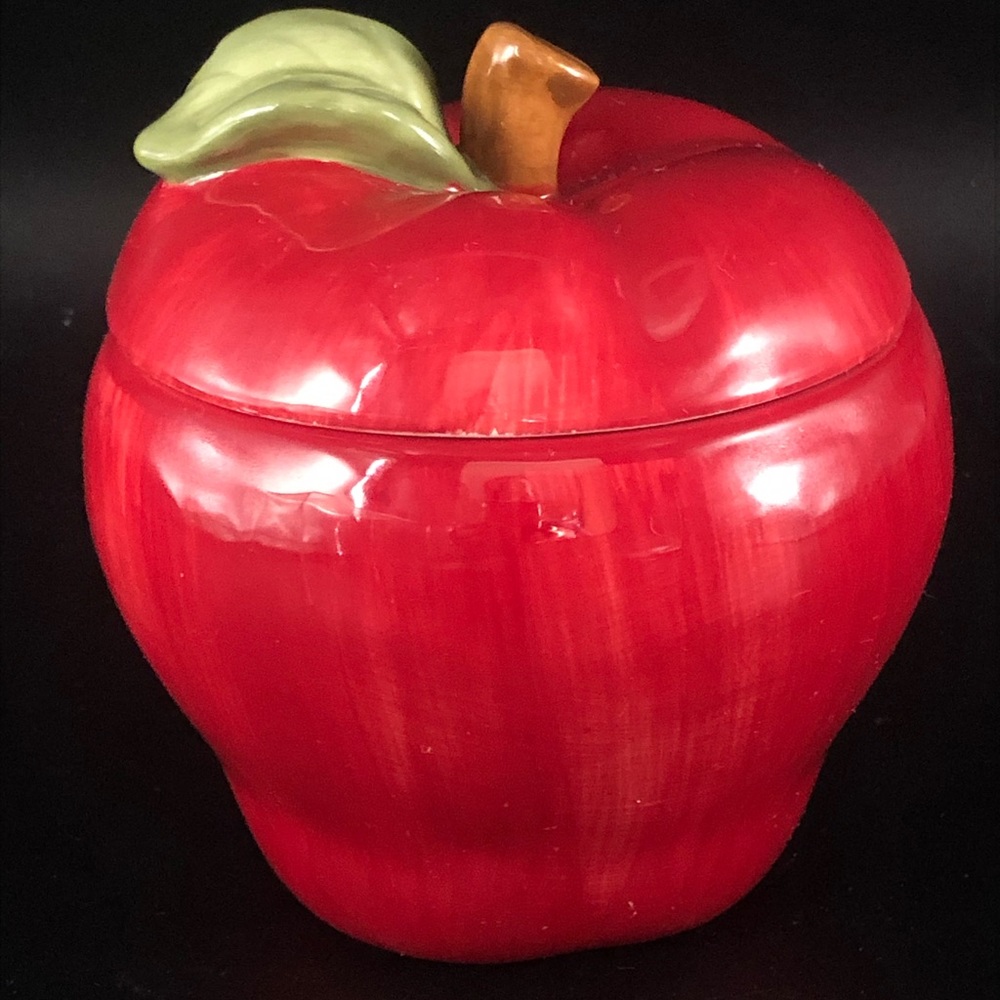Sur La Table Red Apple Dish with Lid New